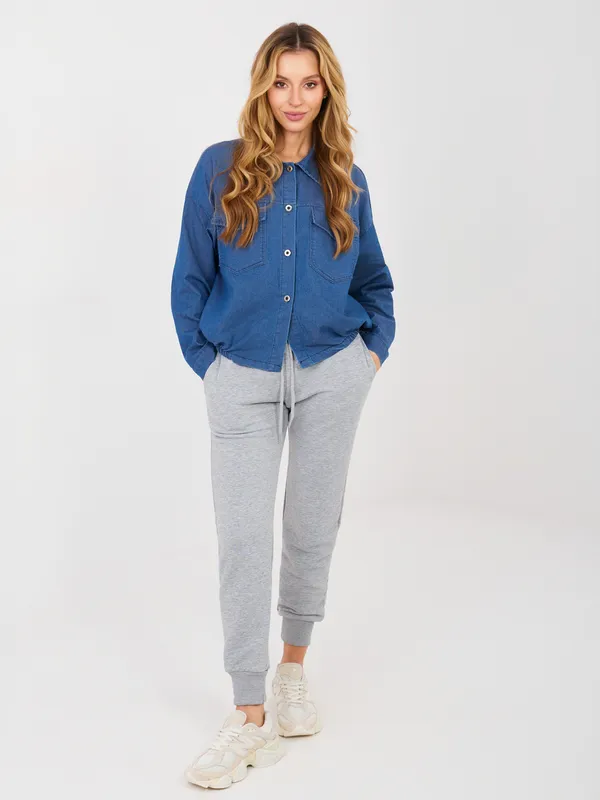 Koszula oversize o kroju ze ściągaczem