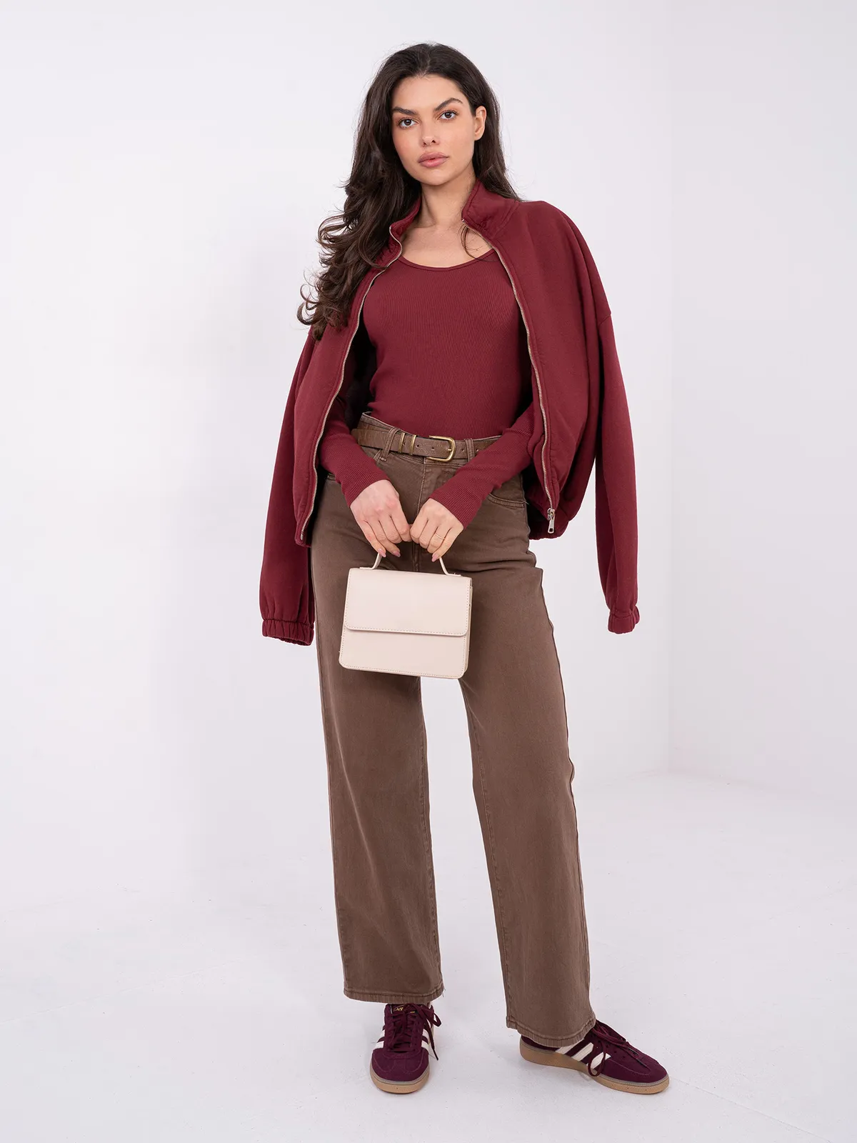 Rozpinana bluza oversize ze stójką - zdjęcie 1