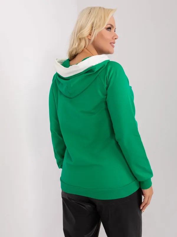 Zielona bluza damska basic plus size