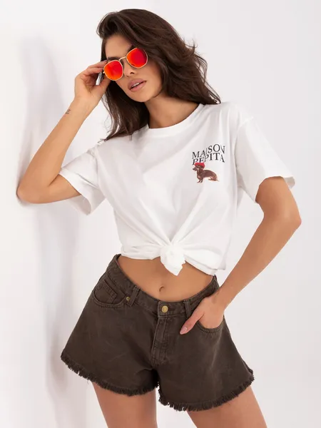 Stylowy T-shirt z modnym nadrukiem pieska