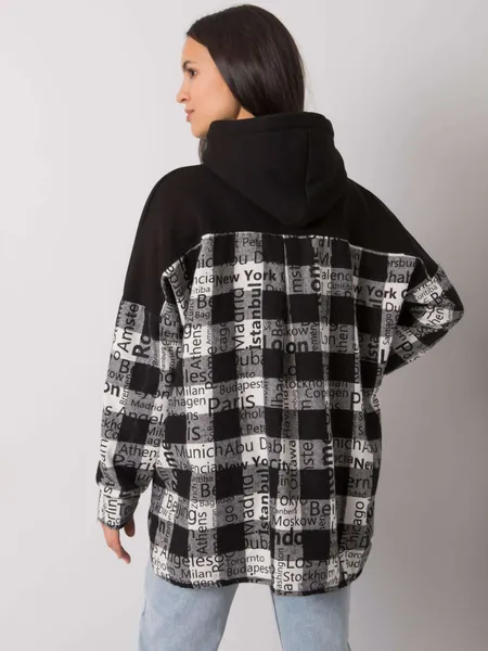 Oversize bluza z kapturem i nadrukiem miast