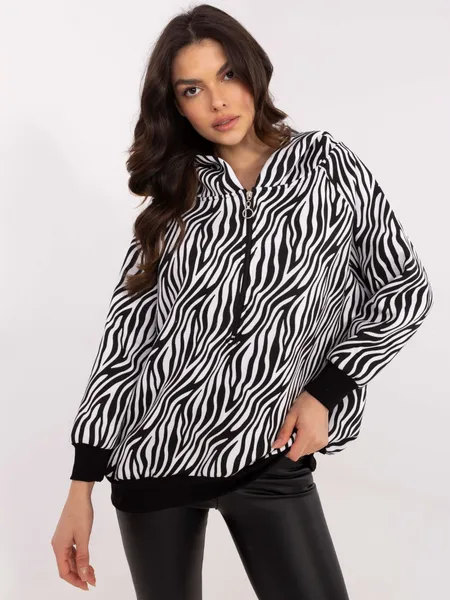 Bluza oversize z kapturem w zwierzęcy wzór