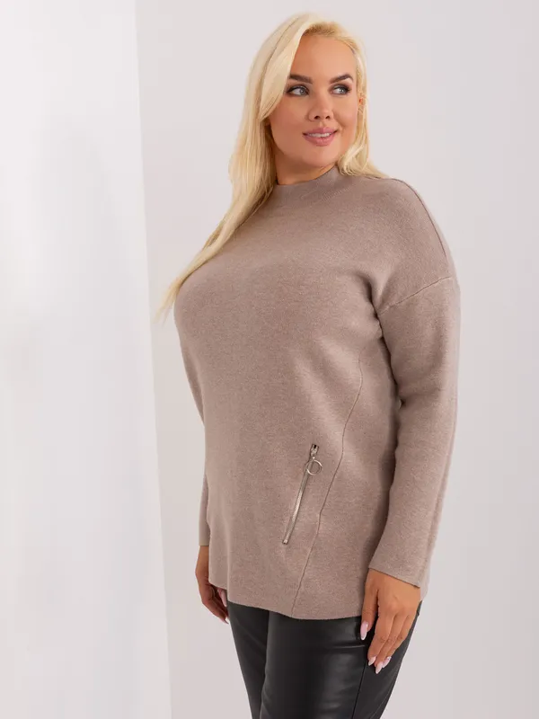 Czarny damski sweter plus size z wiskozą