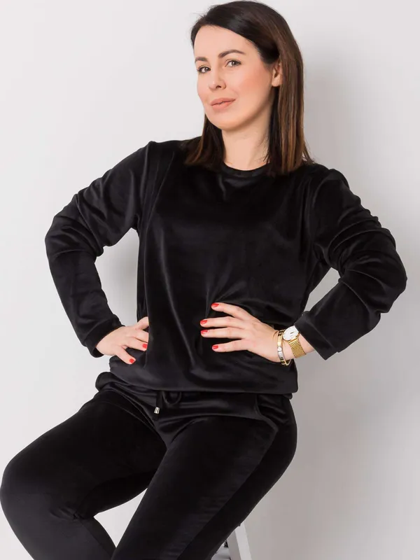 Camelowy komplet welurowy plus size