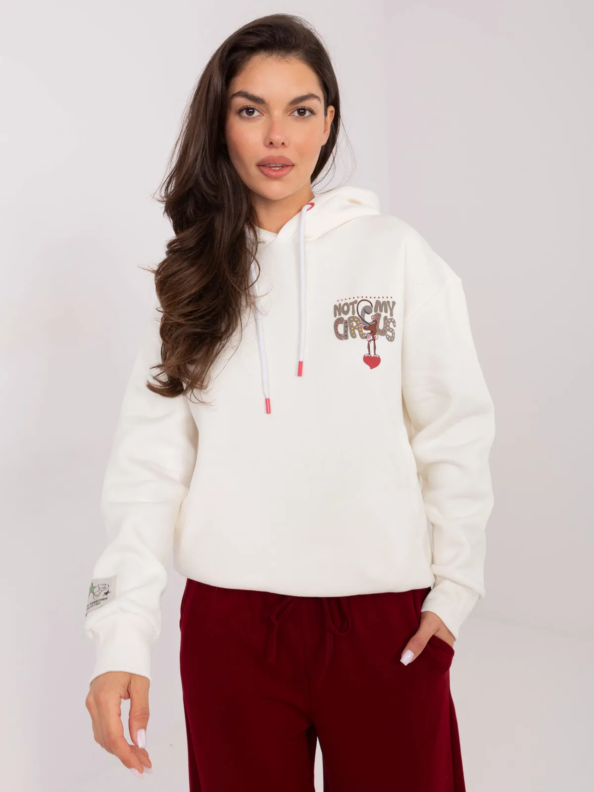Bluza oversize z kapturem i zabawnym nadrukiem - zdjęcie 2