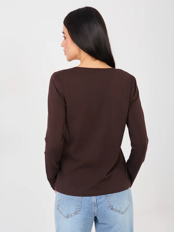 Klasyczna bluzka z długim rękawem typu basic