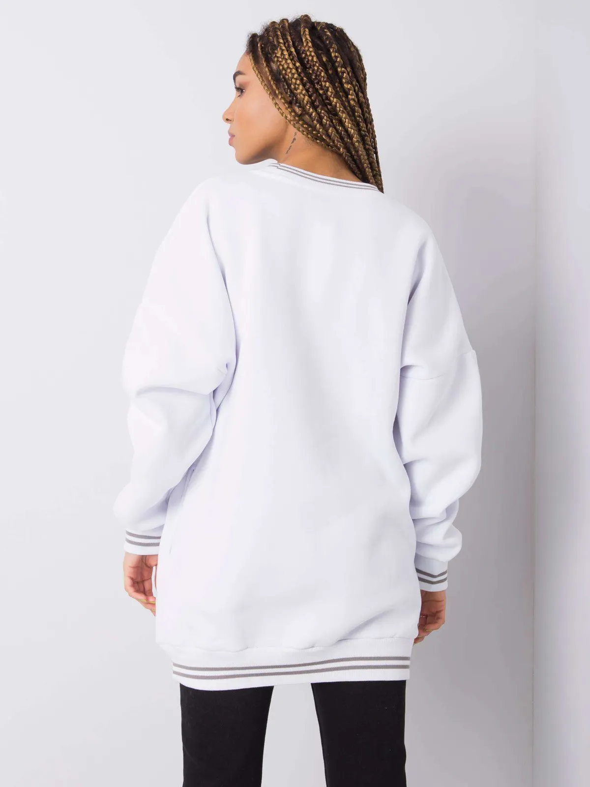 RUE PARIS Biała bluza oversize - zdjęcie 4