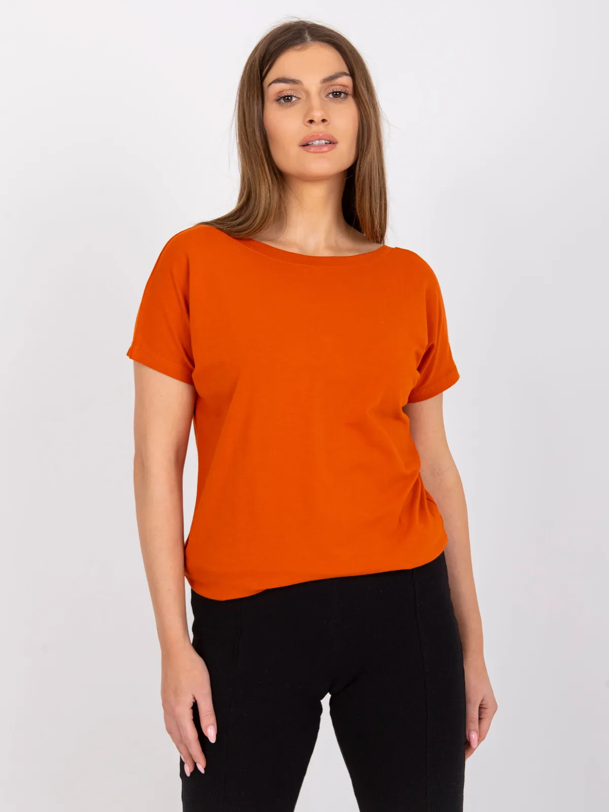 Ciemnopomarańczowy damski t-shirt Fire - zdjęcie 2