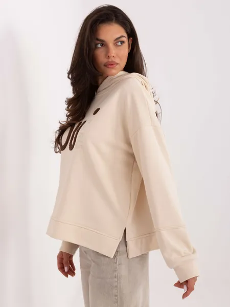 Bluza oversize z kapturem i dekoracyjnym napisem