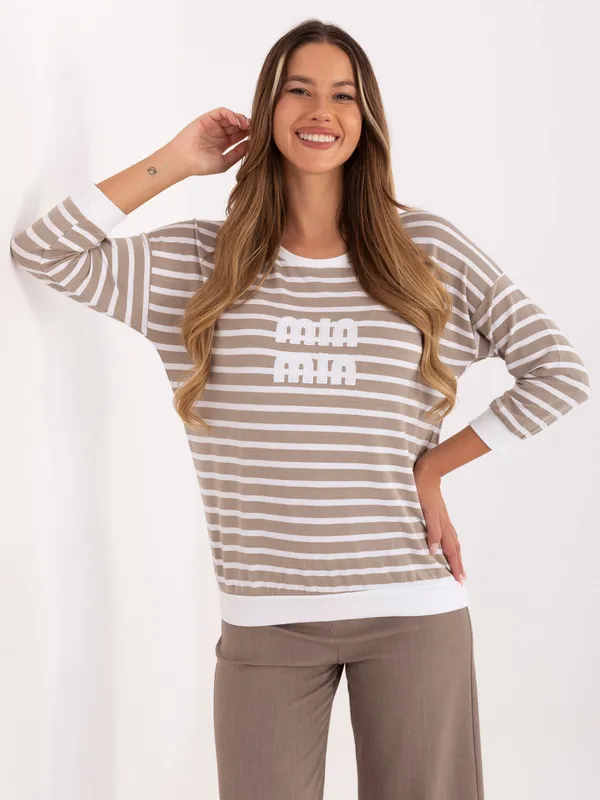 Casualowa bluzka w paski o kroju oversize - widok 2