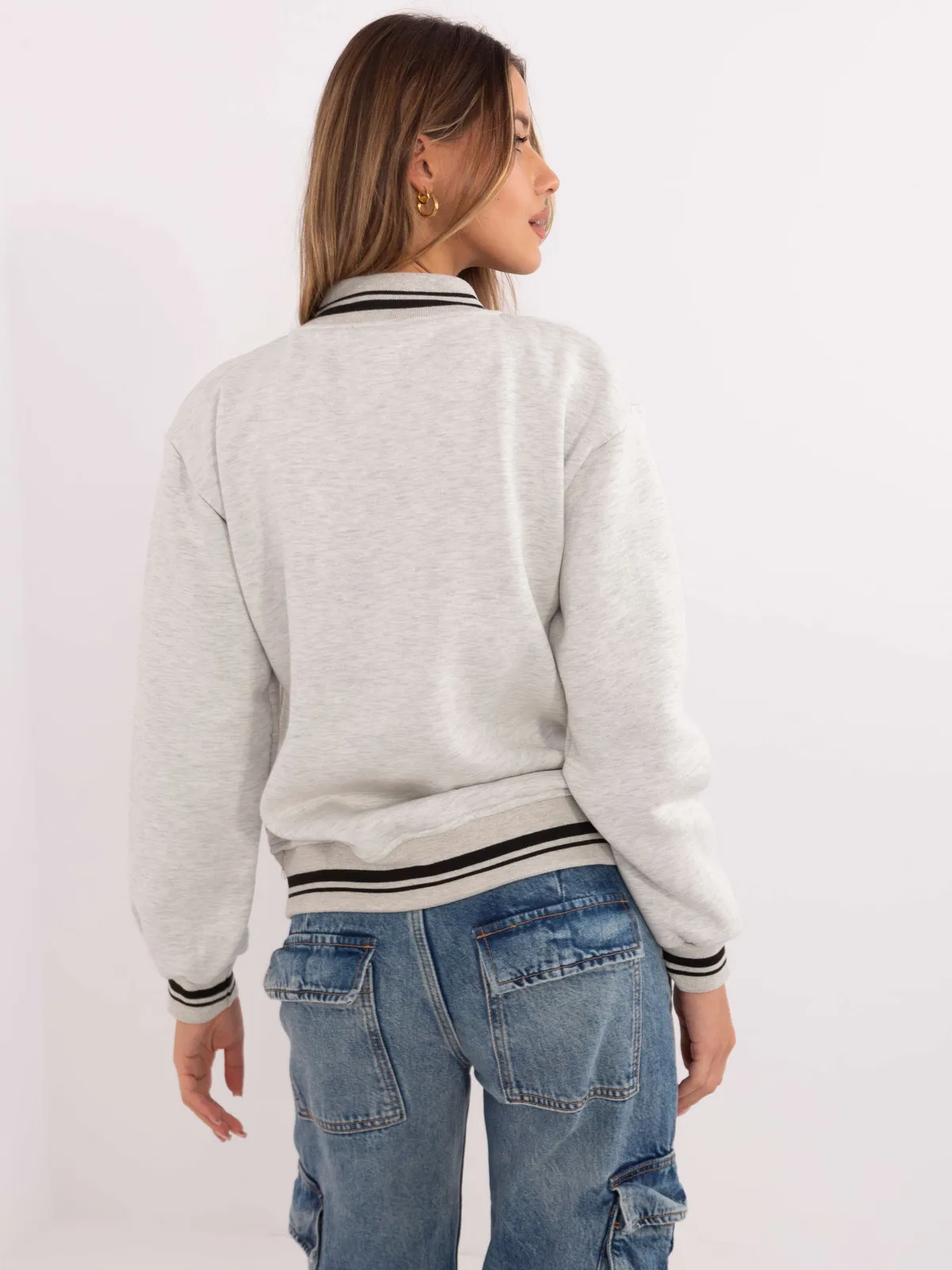 Zapinana bluza typu varsity z nadrukiem - zdjęcie 1