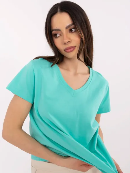 Klasyczny t-shirt z dekoltem w serek