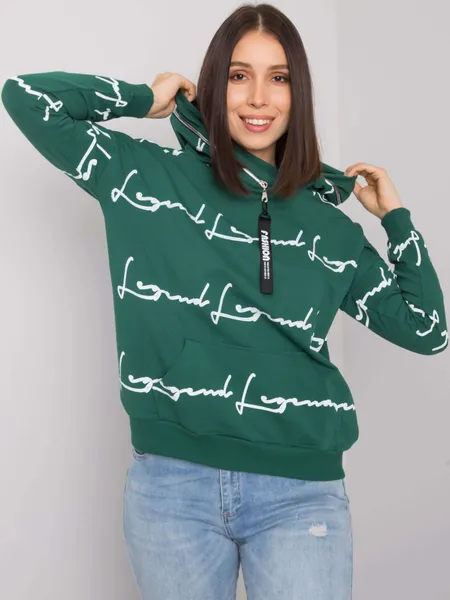 Bluza oversize z kapturem i ozdobnym suwakiem