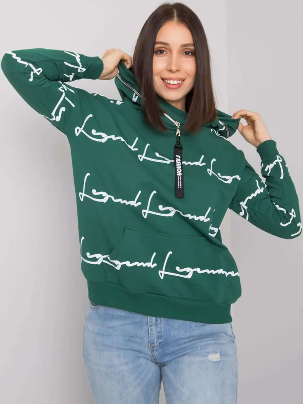 Bluza oversize z kapturem i ozdobnym suwakiem