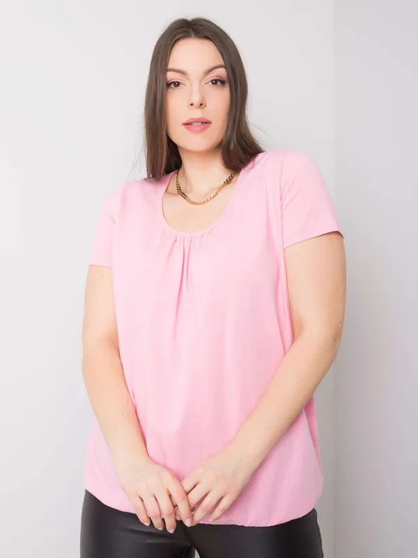 Jasnoniebieska bawełniana bluzka plus size