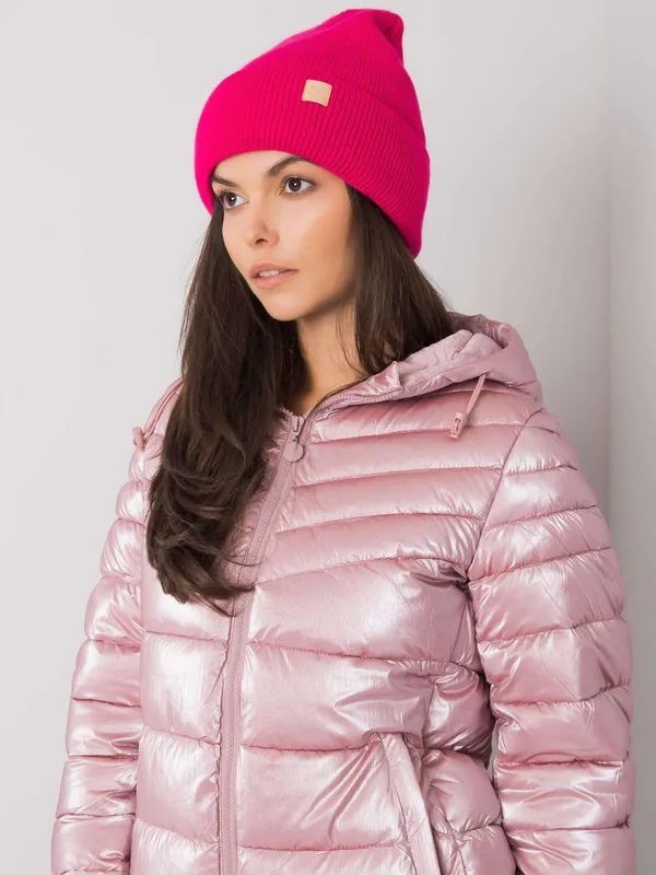 Różowa damska czapka beanie - widok 2