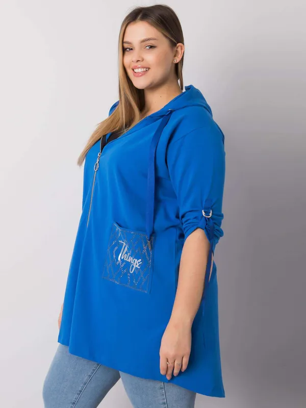 Rozpinana bluza oversize z kapturem i wiązanymi rękawami