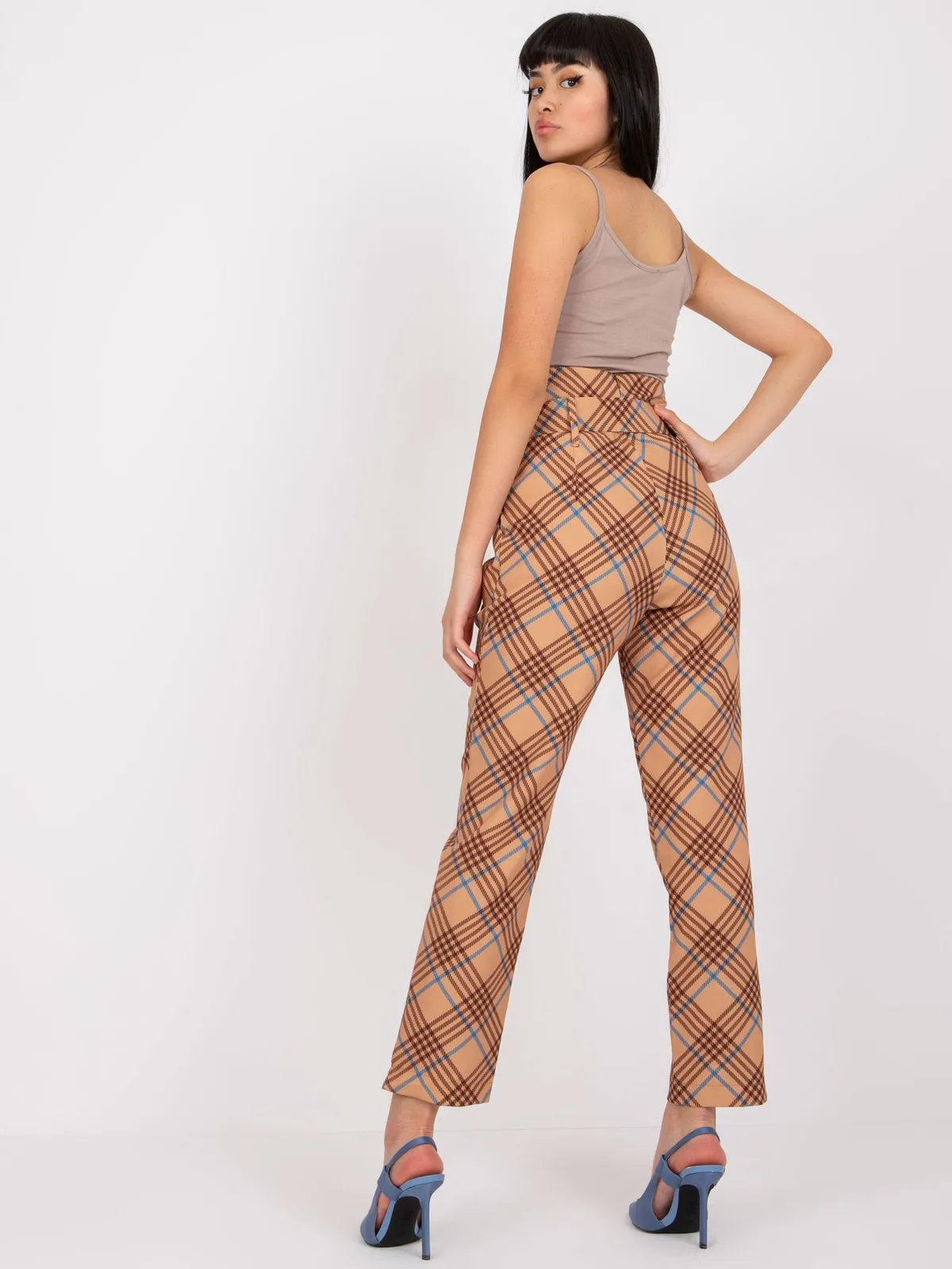 Spodnie o kroju cygaretek z wysokim stanem - zdjęcie 1