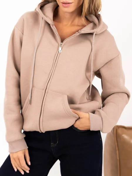 Oversize bluza z kapturem zapinana na suwak