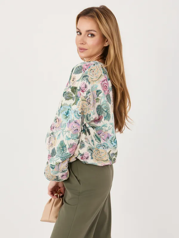 Krótka kurtka bomberka w kwiatowy wzór