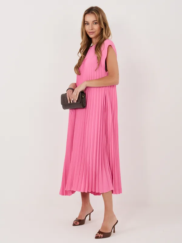 Plisowana sukienka o kroju oversize midi - widok 2