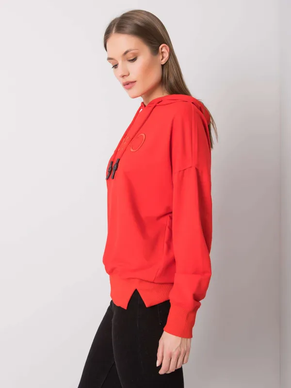 Ecru bluza damska z kapturem - widok 2