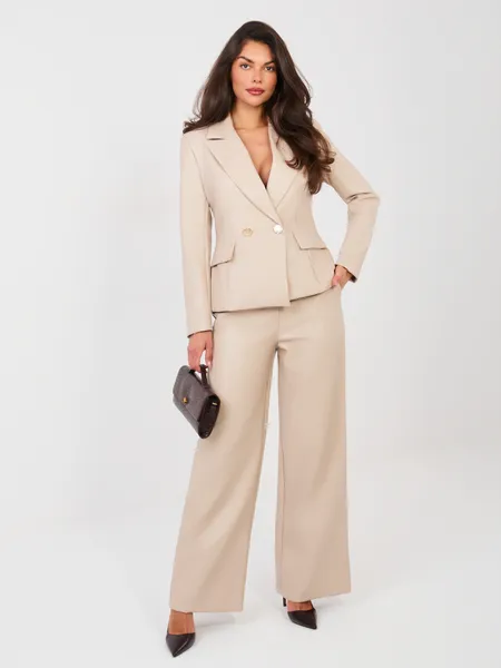 Eleganckie spodnie wizytowe o kroju wide leg