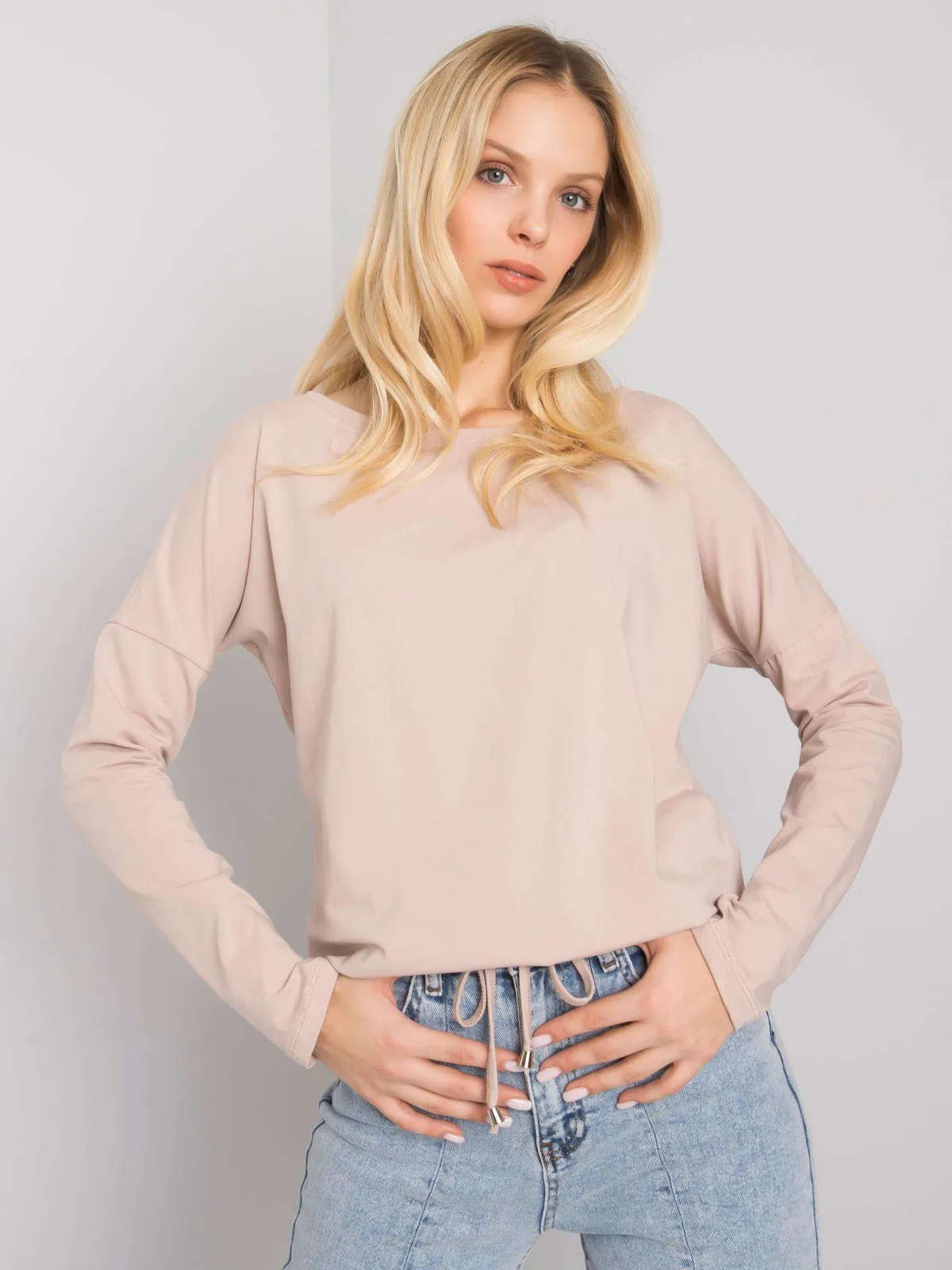 Bluzka basic brązowa - zdjęcie 2