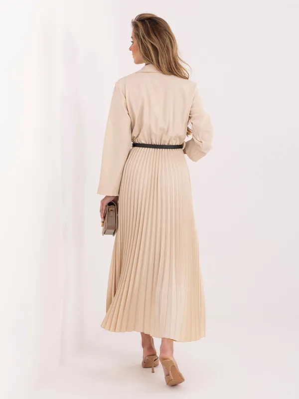 Sukienka wizytowa o kroju marynarkowym z plisowanym dołem - widok 2