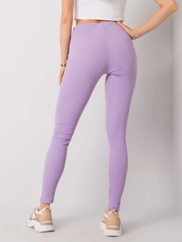 Jasnofioletowe legginsy w prążek