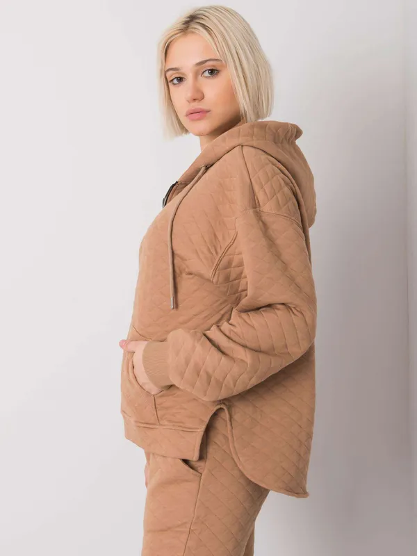Pikowana bluza rozpinana z kapturem oversize