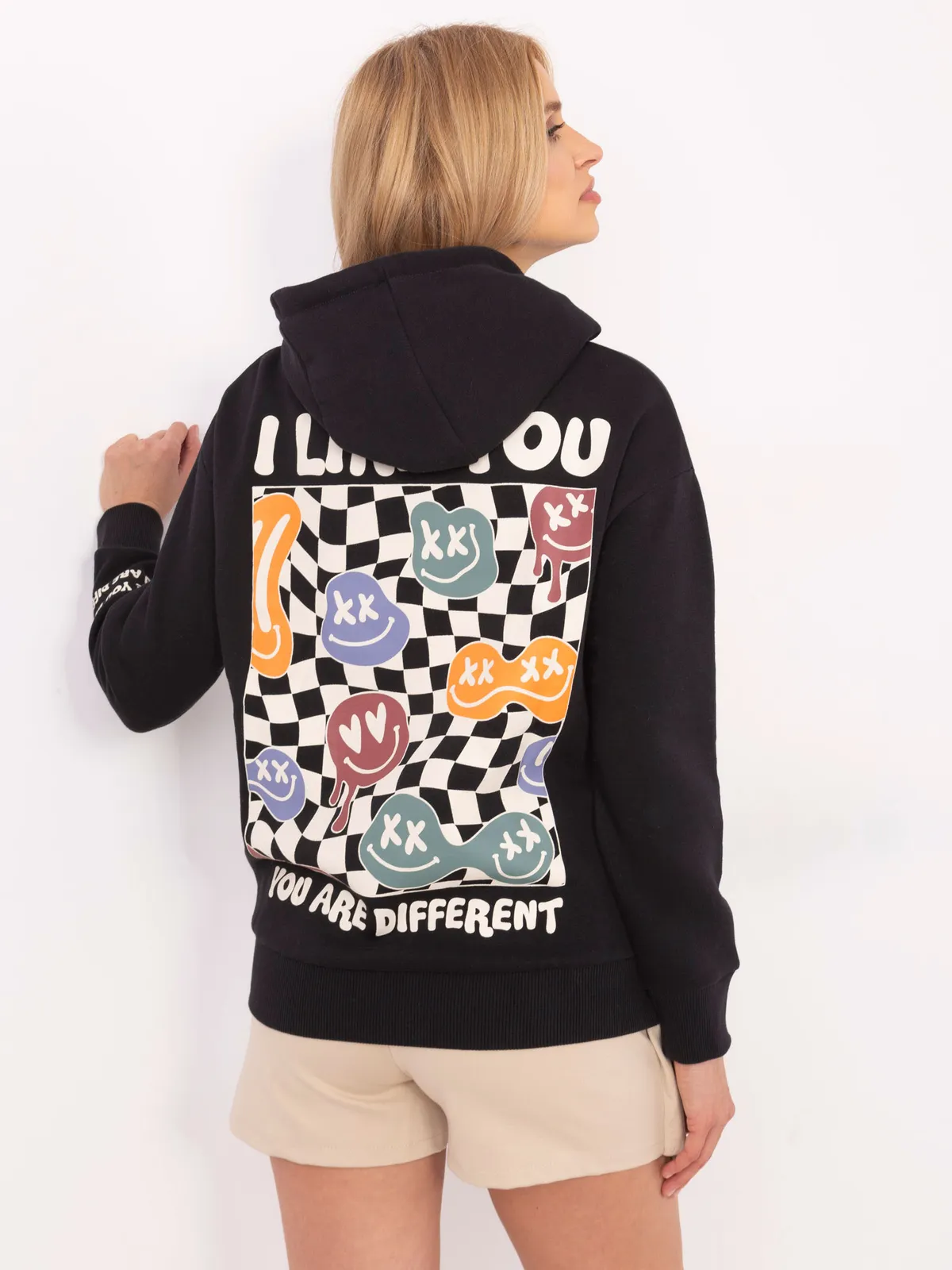 Casualowa bluza z kapturem i nadrukami oversize - zdjęcie 3