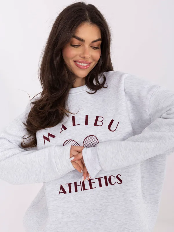 Bluza oversize z haftowanym motywem sportowym - widok 2