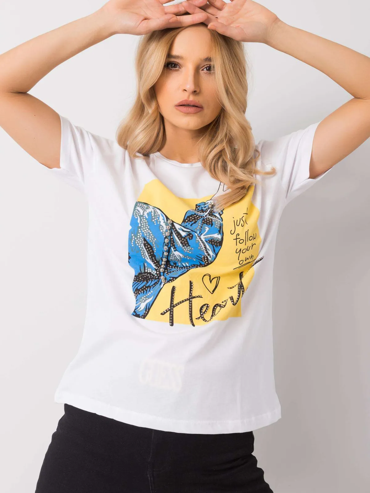 Biały bawełniany t-shirt - zdjęcie 2