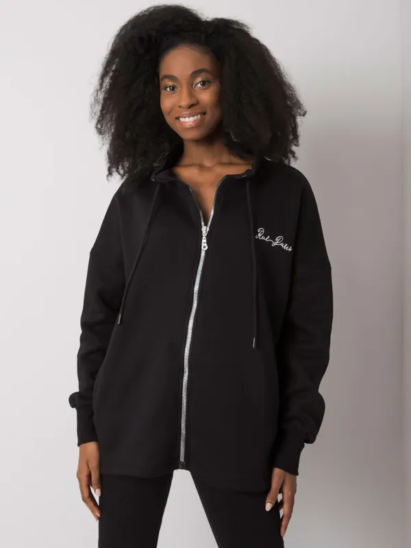 Bluza rozpinana oversize ze stójką i haftem