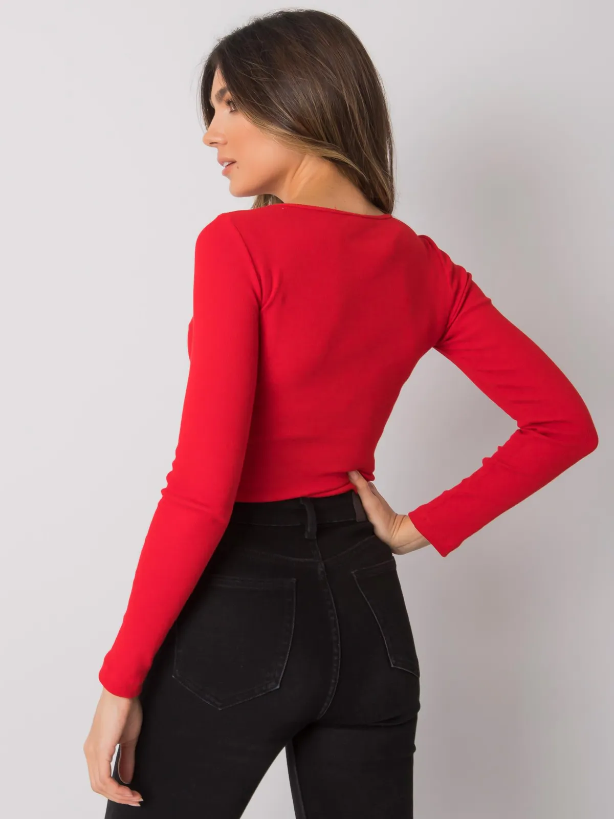 Dopasowana bluzka z wycięciem typu cut-out - zdjęcie 1