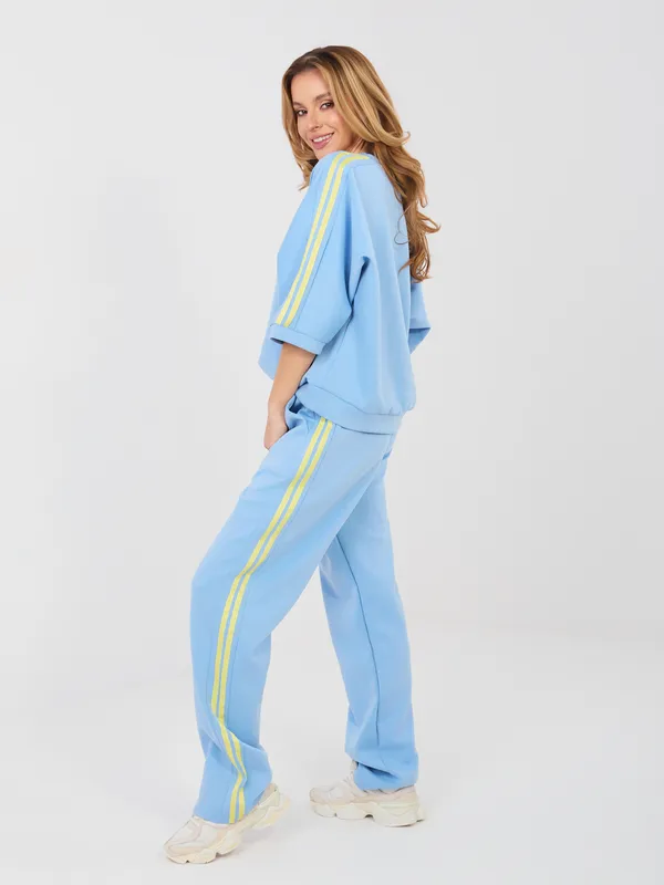 Bluza oversize z lampasami w sportowym stylu - widok 2