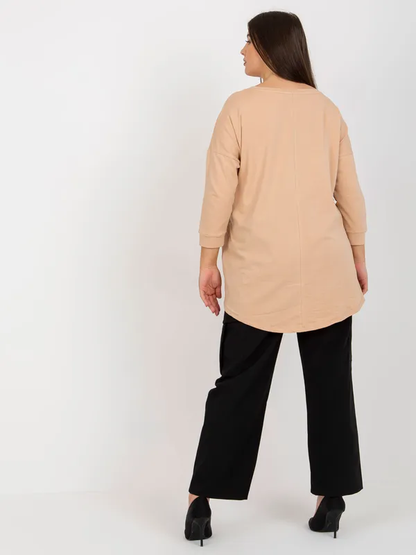 Ciemnofioletowa bluzka bawełniana plus size