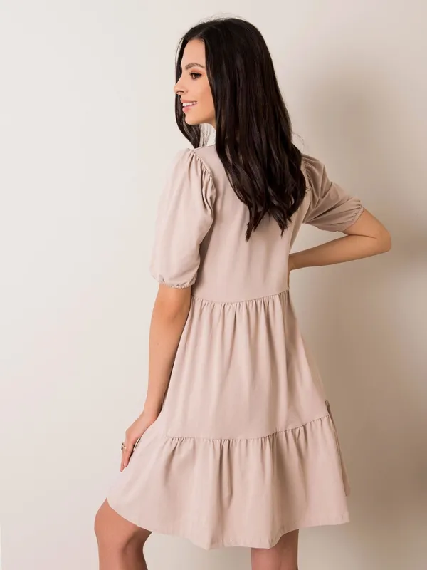 RUE PARIS Liliowa sukienka oversize