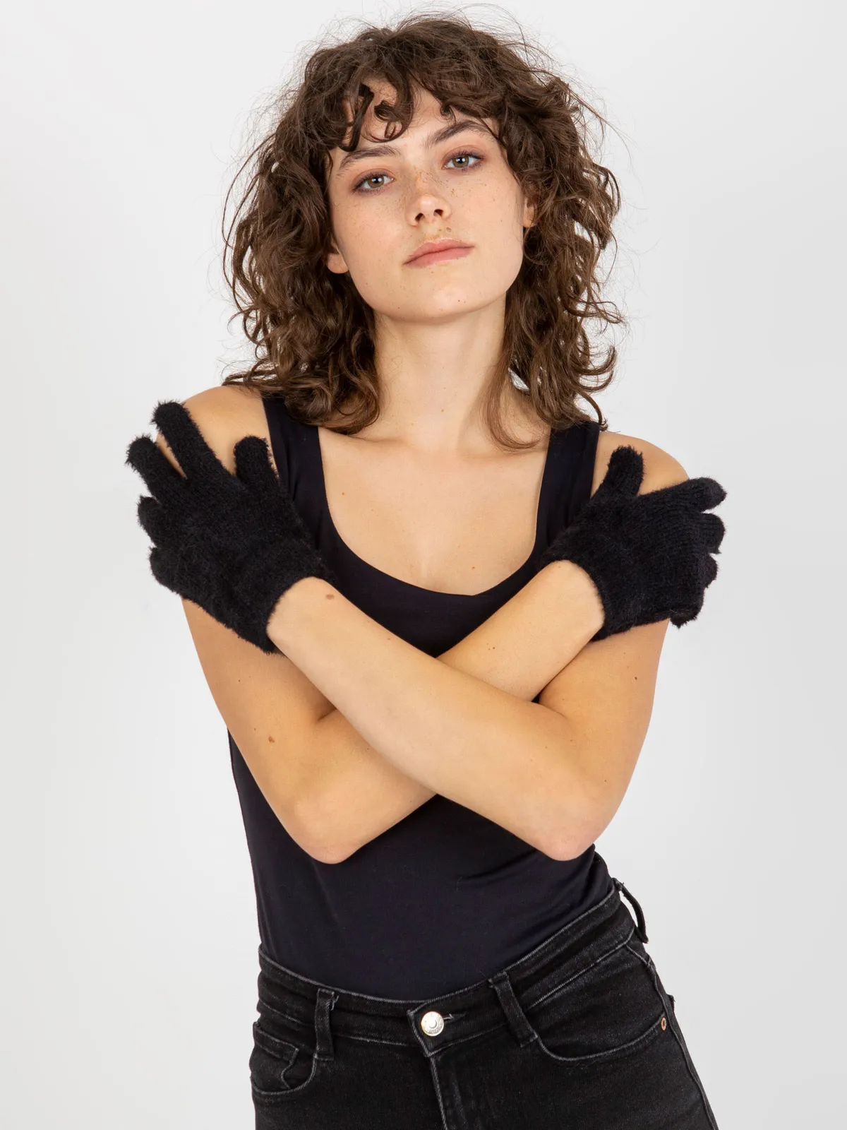 Ciepłe rękawiczki z miękkim wykończeniem typu fuzzy - zdjęcie 1