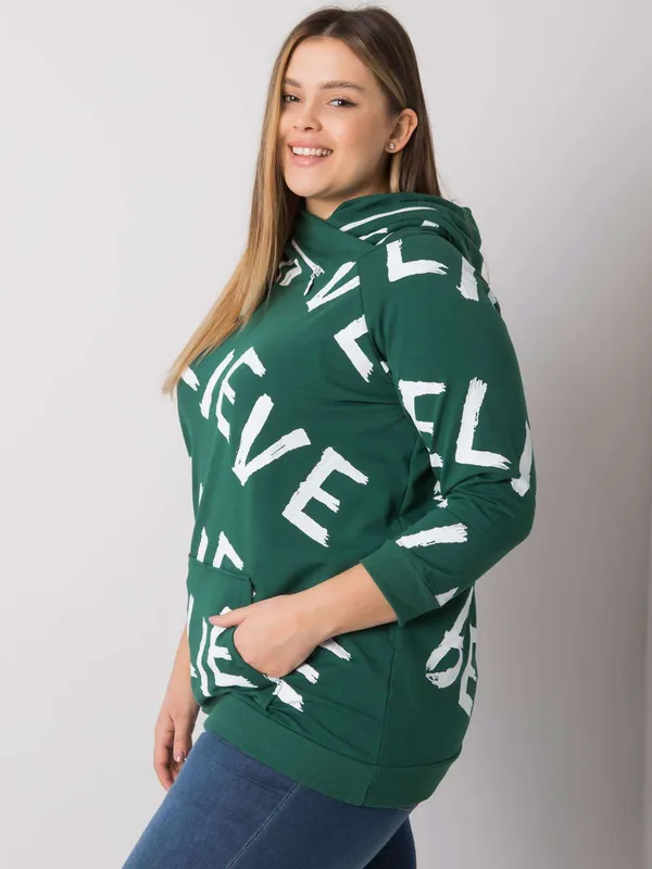 Oversize'owa bluza z kapturem i nadrukiem typu all-over - widok 2