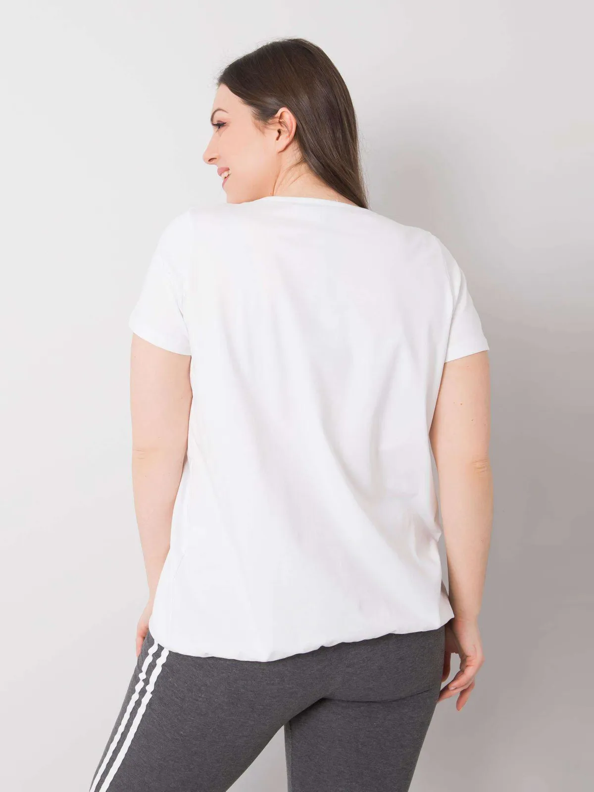Jasnoniebieska bawełniana bluzka plus size - zdjęcie 2