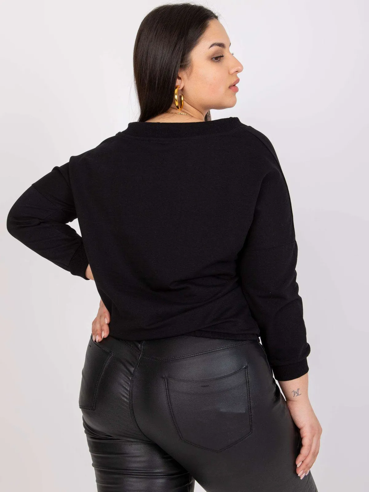 Bluza casualowa ze ściągaczem i kieszenią - zdjęcie 1