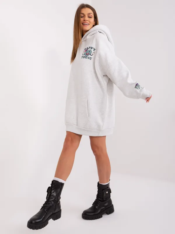 Bluza oversize z kapturem i graficznym nadrukiem - widok 2