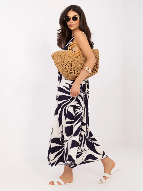 Sukienka midi o kroju oversize w liście - widok 2