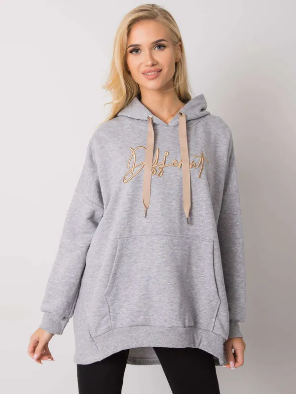 Khaki bawełniana bluza z kapturem
