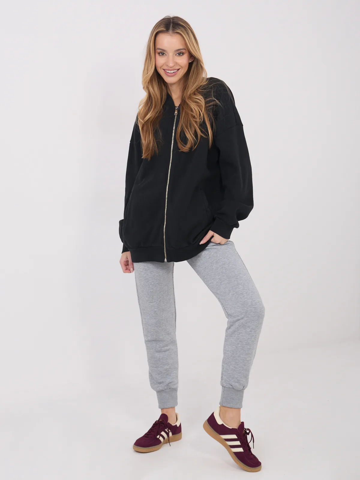 Rozpinana bluza typu bomber w kroju oversize - zdjęcie 1