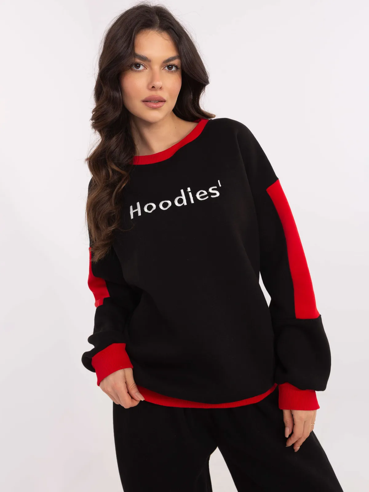 Luźna bluza oversize z kontrastowym nadrukiem - zdjęcie 1