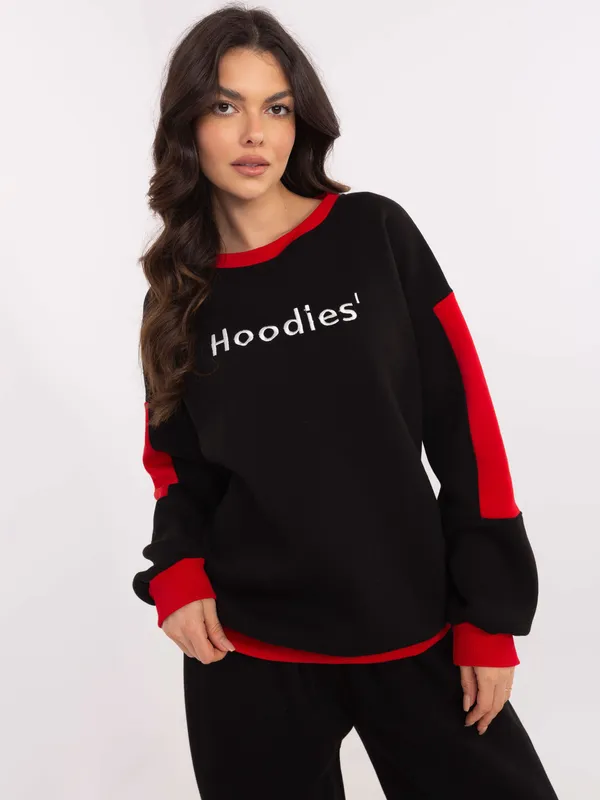 Luźna bluza oversize z kontrastowym nadrukiem