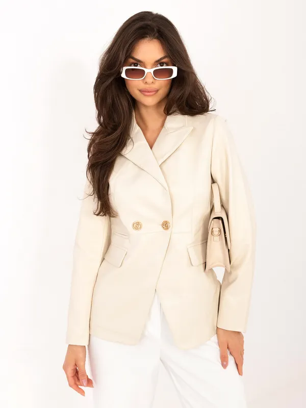 Taliowana marynarka z ozdobnymi guzikami w stylu glamour